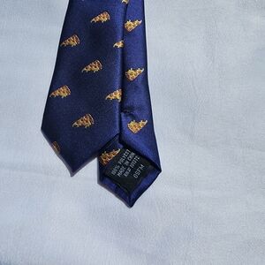 Hot Topic Pizza Mens Tie Blue‎ And Yellow